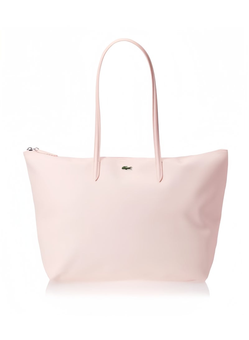 Lacoste bag Women's L12.12 Concept Fashion Versatile Large Capacity Large Size Zipper Handheld Shoulder Bag Tote Bag Large Pink 45cm * 30cm * 12cm - Image 1